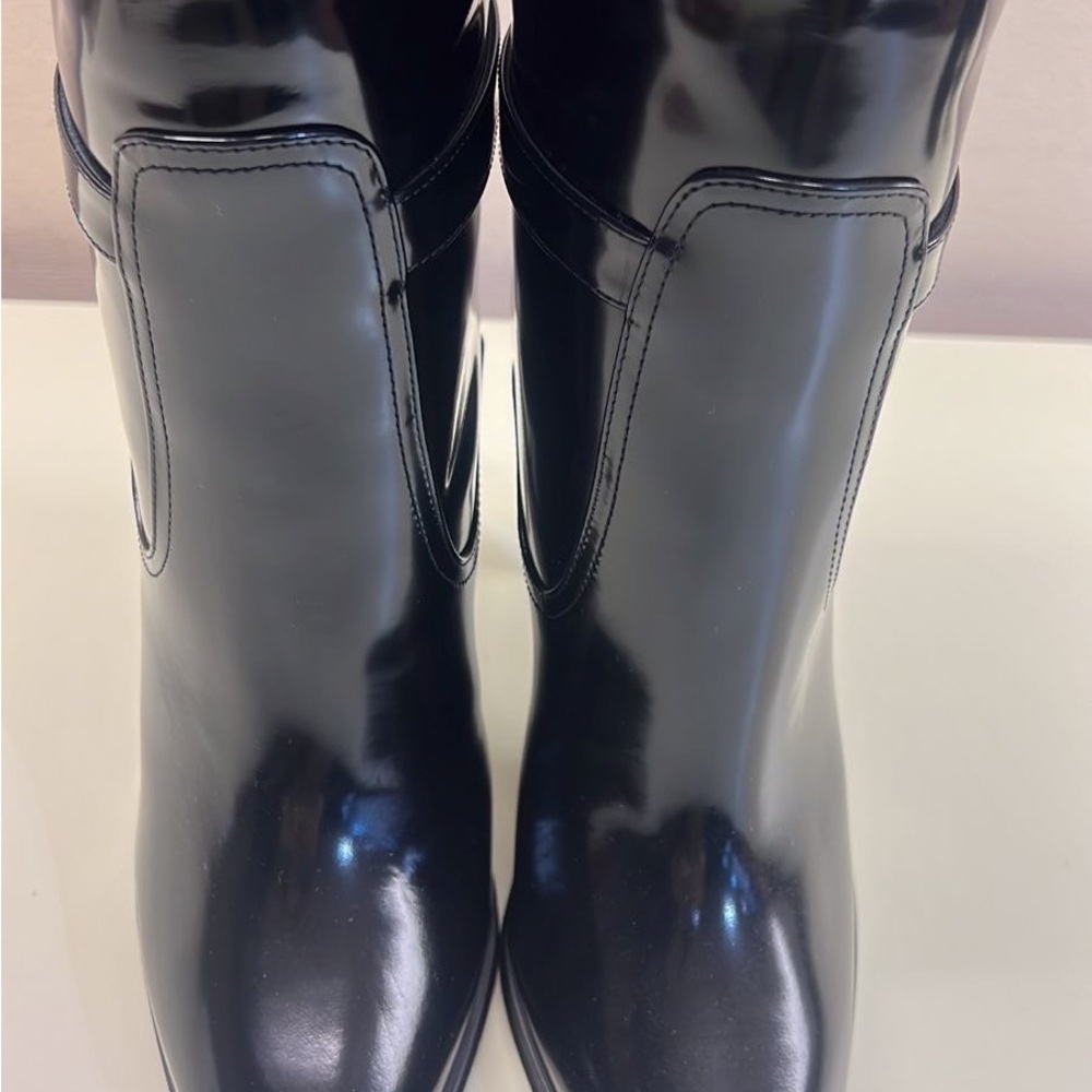 Saint Laurent Diane Black knee high leather high Heeled Boots size EU 39 NWT - Picture 2 of 9